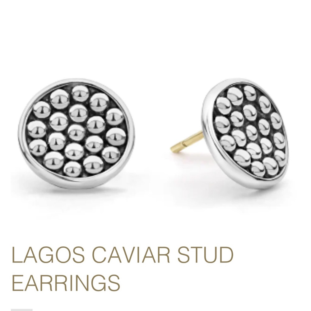 LAGOS Silver Stud Caviar Earrings